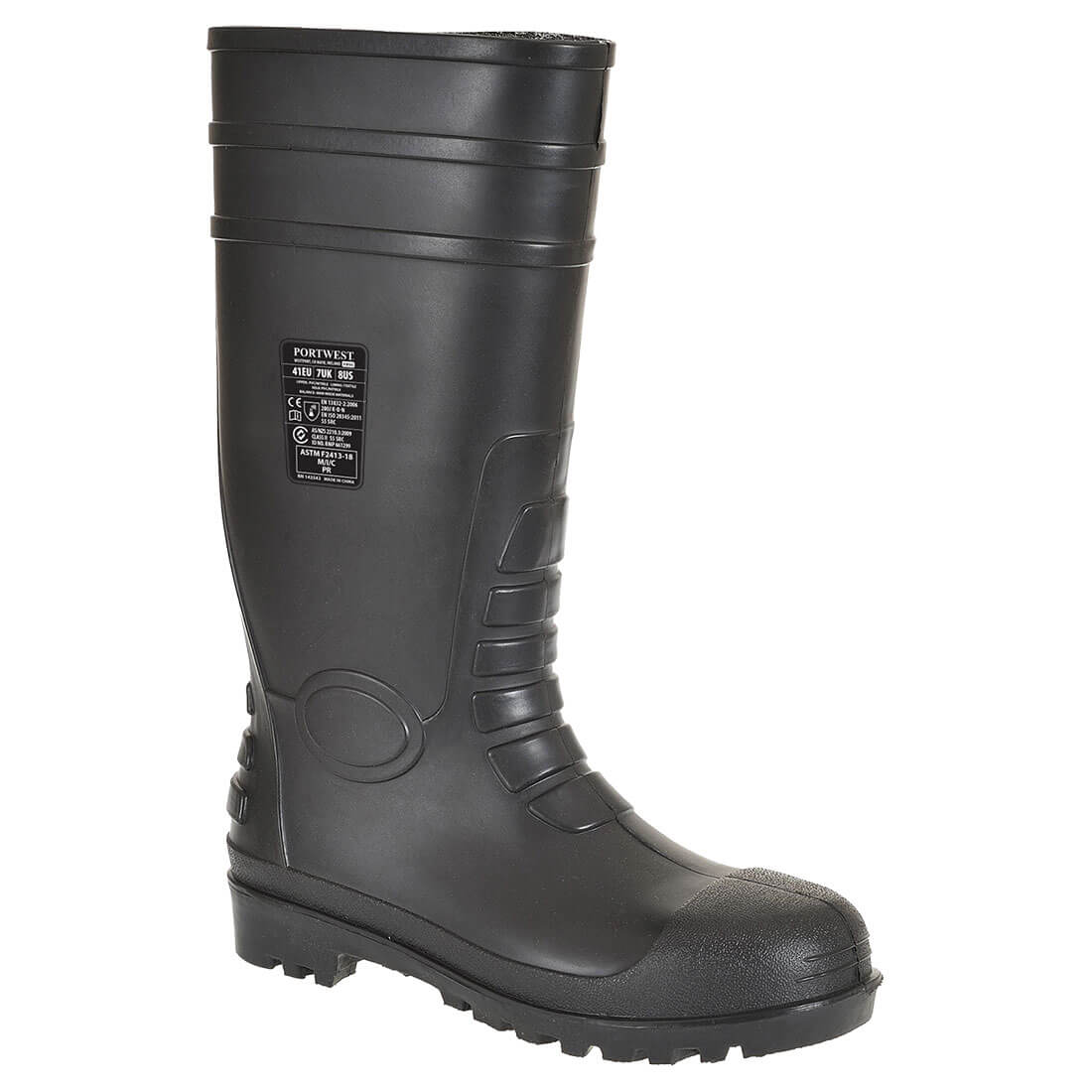 PORTWEST FW95 - Total Safety Gumboot S5 Black - SIZE 42 / 8 UK Mens
