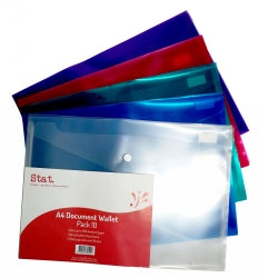 DOCUMENT WALLET STAT A4 PP W/BUTTON