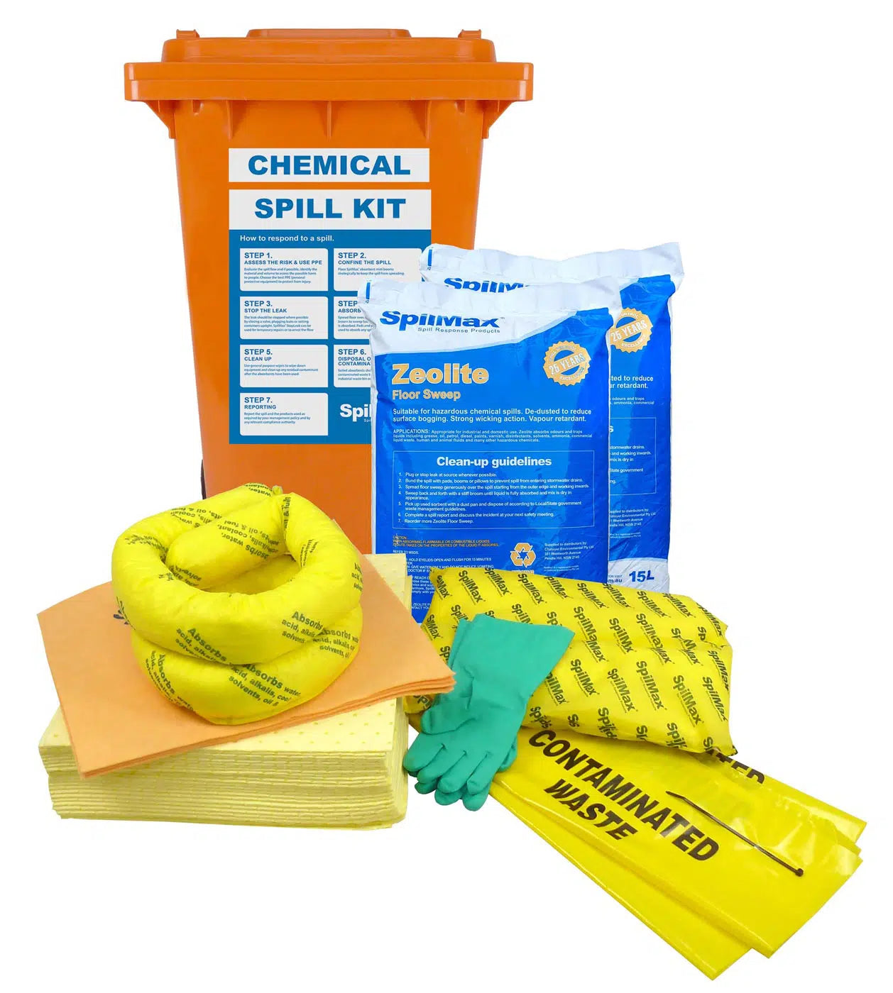 SpilMax 140L Workplace Spill Kit - Chemical with 15L Zeolite