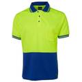 JB's HI VIS S/S TRADITIONAL POLO LIME/ROYAL LARGE