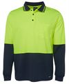 JB's HV L/S TRAD POLO LIME/NAVY-M