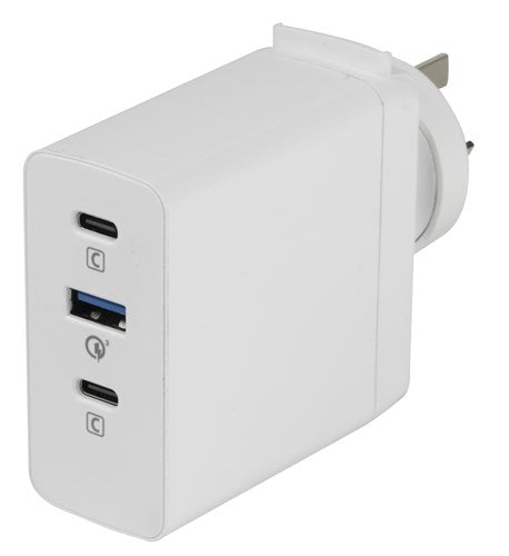 5-20V 100W Laptop Wall Plugin Power Supply with 2 x USB-C (PD3.0/QC4.0+) and USB-A (QC3.0)