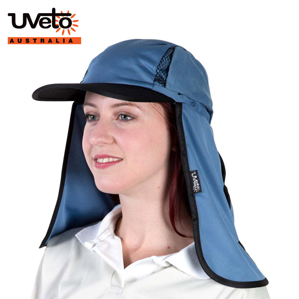 UVETO AUSTRALIA KALA HAT The Kala Hat provides maximum protection from the sun while keeping the face clear, UPF 50 ATLANTIC BLUE