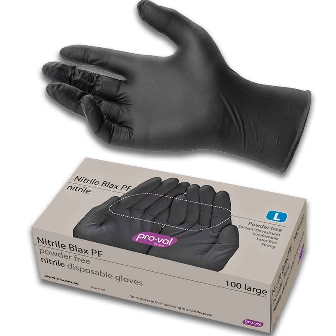 Pro-Val Nitrile Blax PF - Nitrile Disposable Glove box 100 Medium