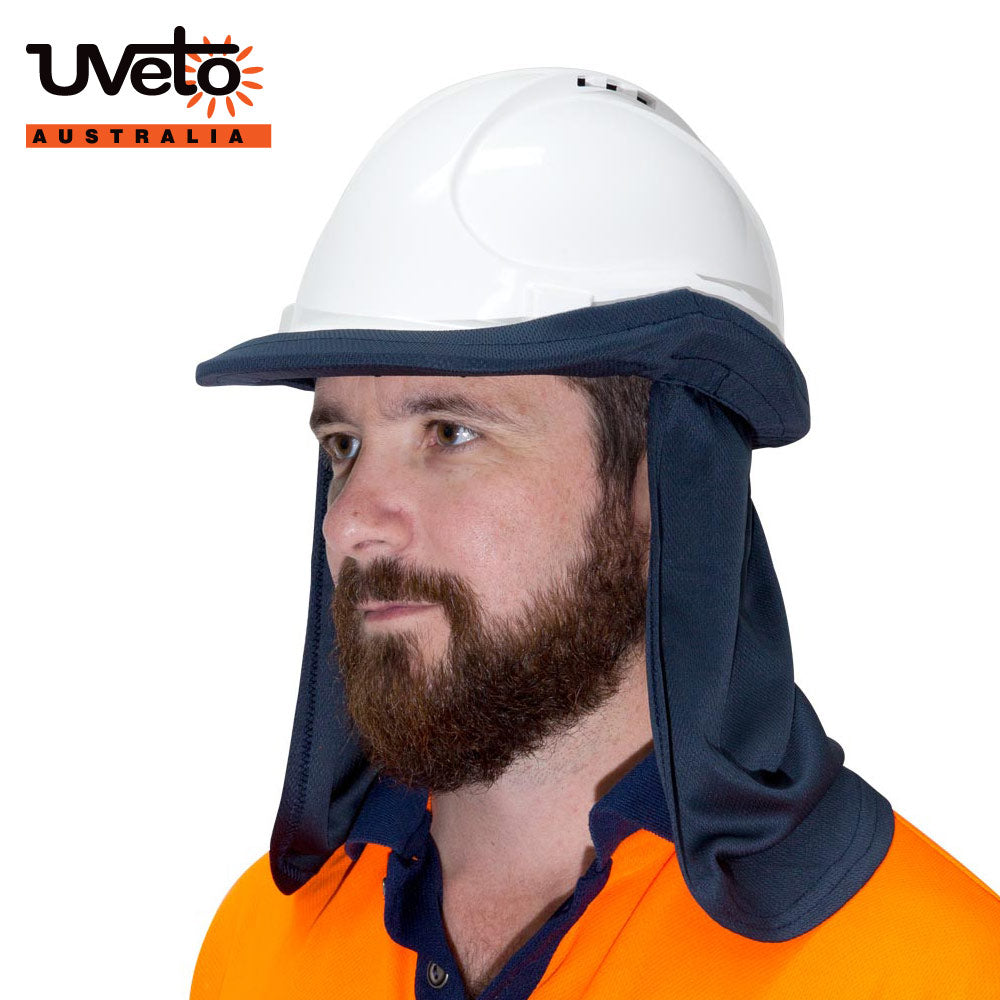 UVETO AUSTRALIA HARD HAT FLAP NAVY