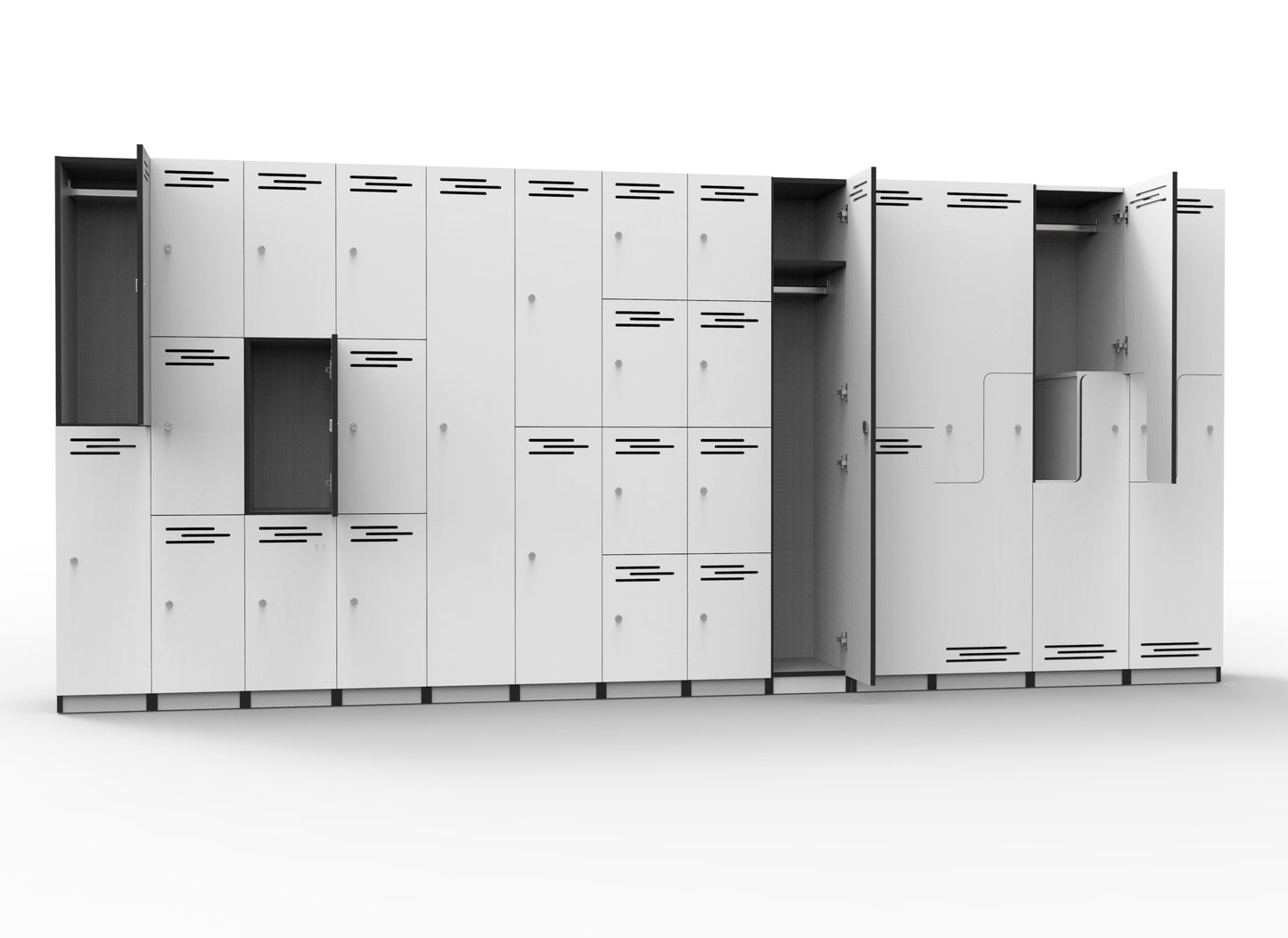 Melamine Locker 3 Door Melamine Locker - White