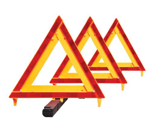 Vision Safe WARNING TRIANGLE SET (3 X FOLDING REFLECTIVE TRIANGLES)