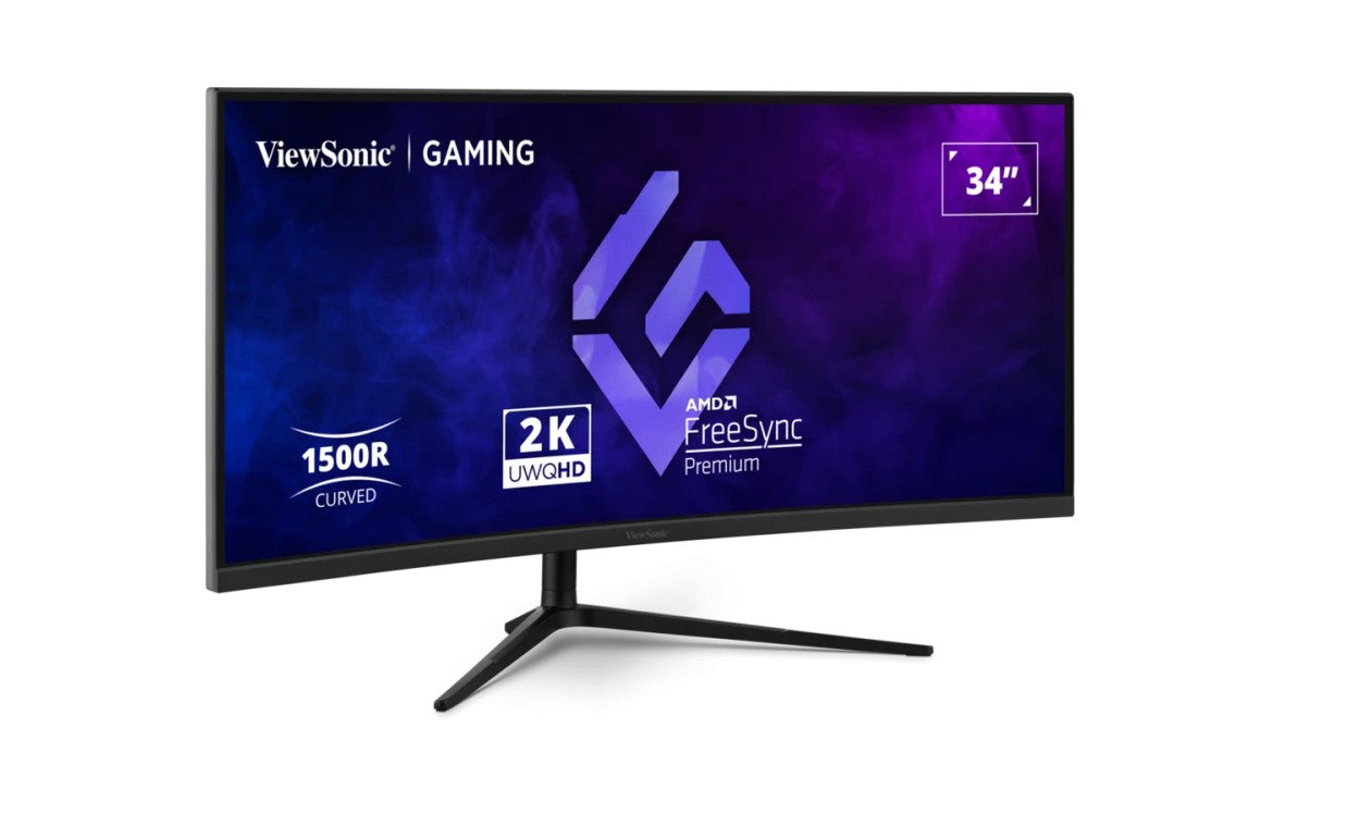 ViewSonic 34” Curved 3440x1440, 180Hz 1ms 1500R, HDR10, Adaptive Sync, 2x HDMI, 2x DP, Speaker, VESA 100, VX3418-2K Office Gaming Ultra Wide Monitor