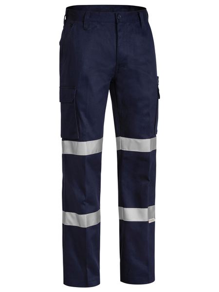 BISLEY REGULAR WEIGHT TAPED BIOMOTION DRILL CARGO WORK PANTS, NAVY, 97R