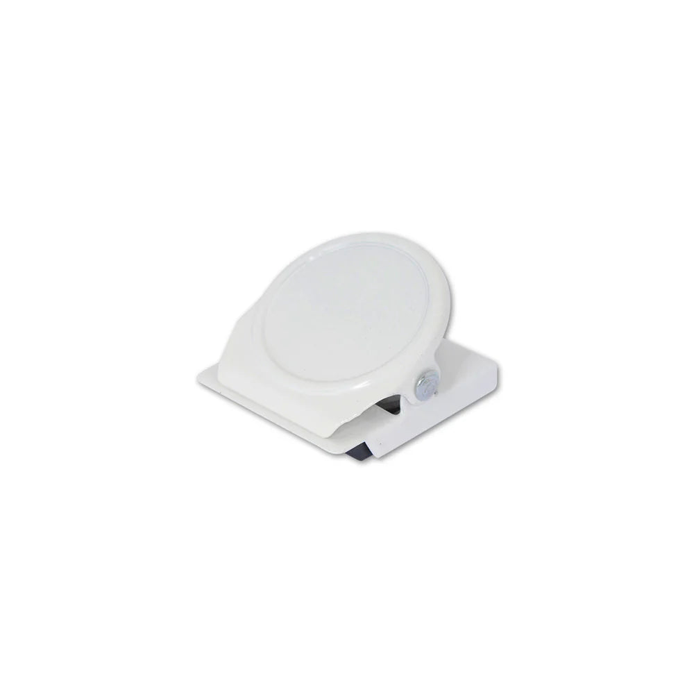 White Square Round Memo Clip Magnet | 30mm