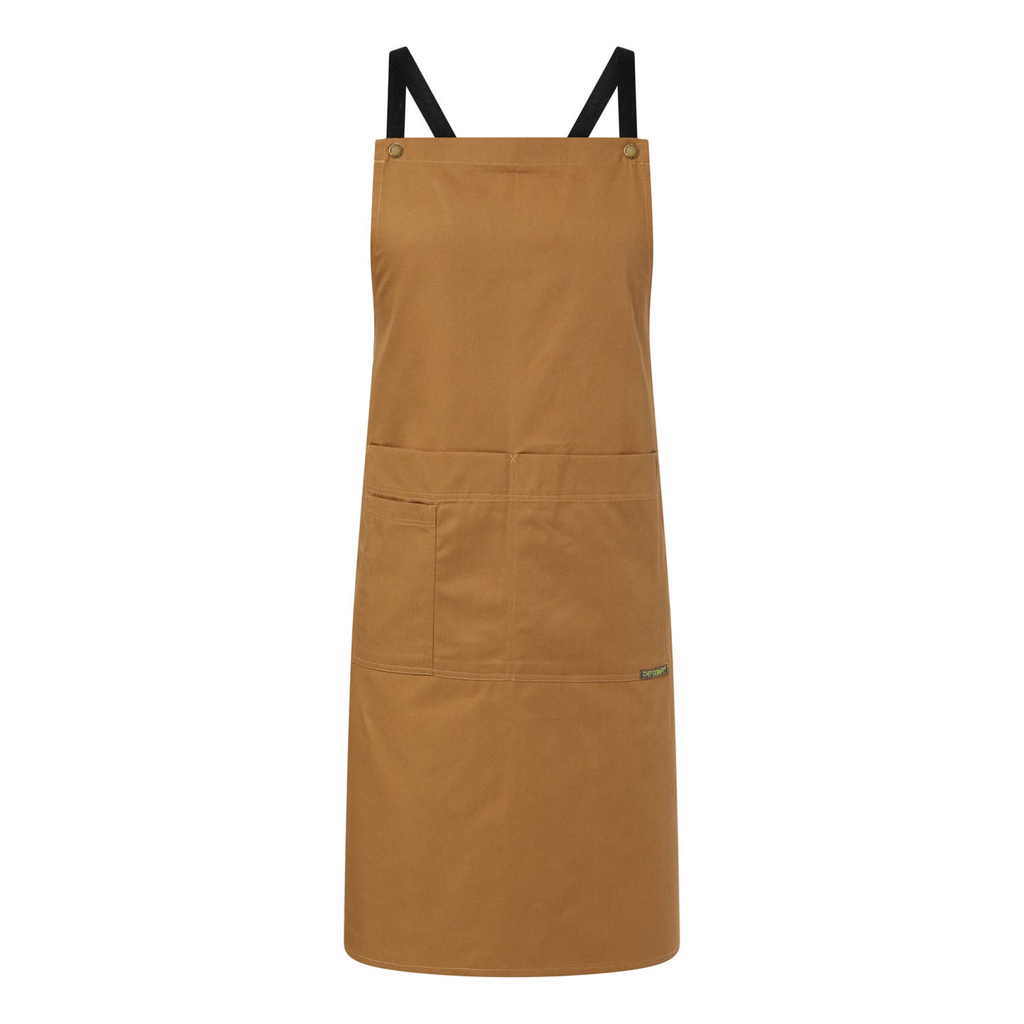 CHEFS CRAFT FULL BIB APRON WITH POCKETS CINNAMON