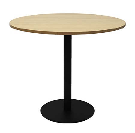 Estilo 900mm Dia Round Table - Natural Oak Table Top NATURAL OAK/BLACK