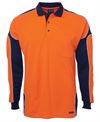 JB's HV 4602.1 L/S ARM PANEL POLO ORANGE/BLACK-L