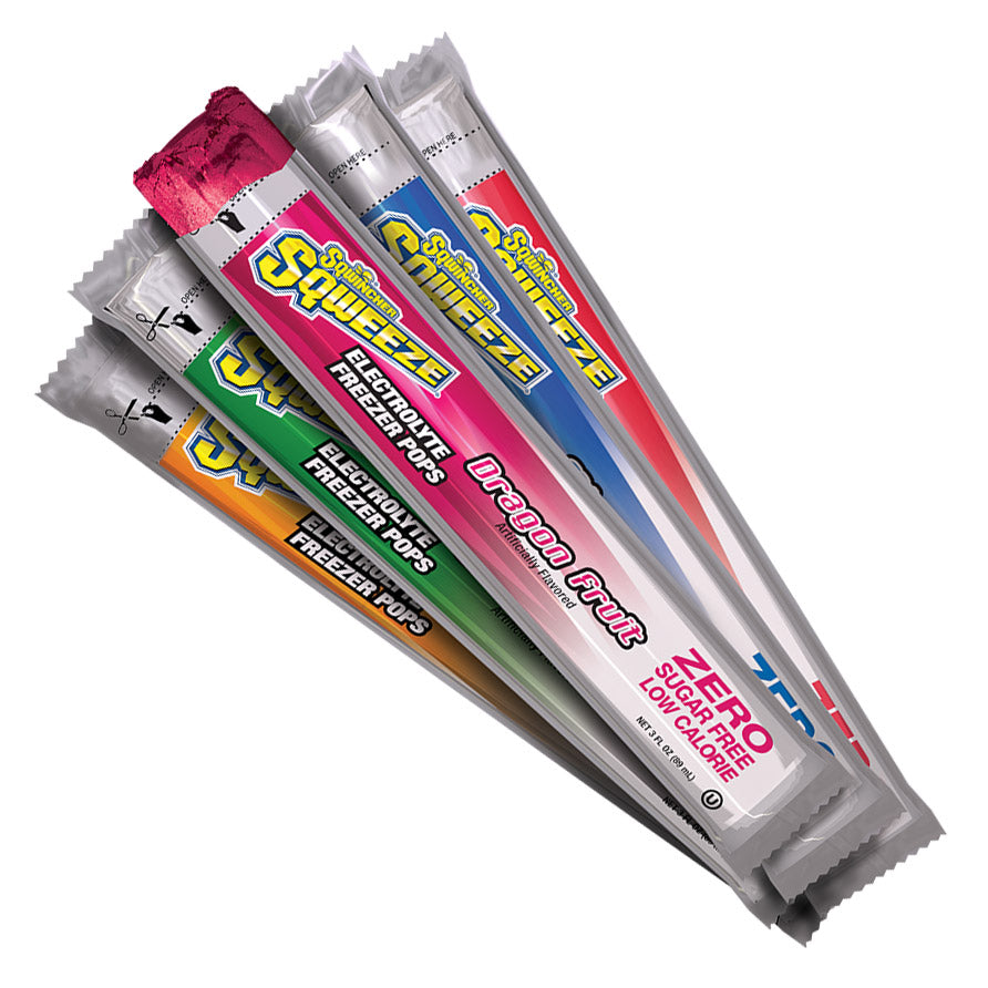 Sqwincher® Sqweeze Zero Serious hydration you freeze, Sqweeze and enjoy – electrolyte freezer pops but without the sugar!