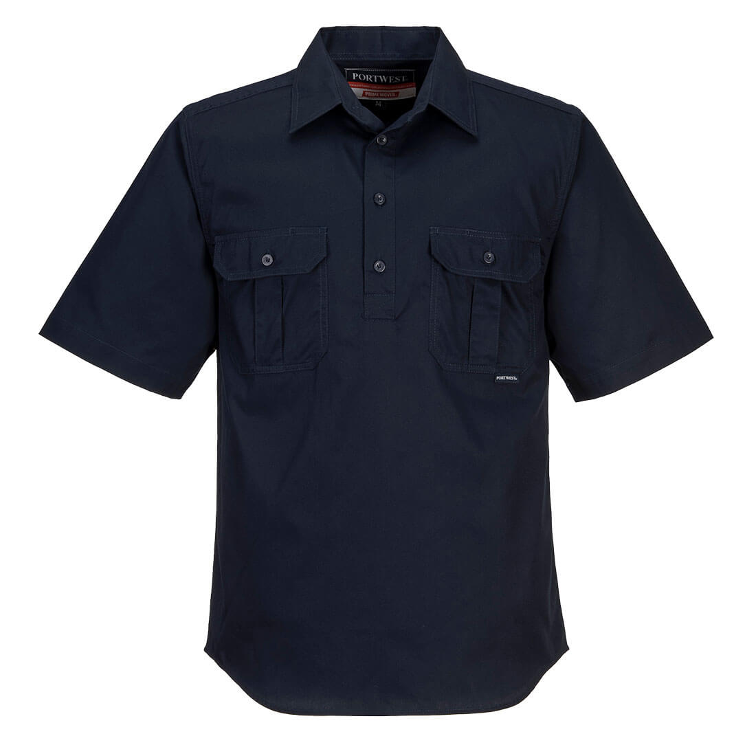 PORTWEST MC905 - Adelaide Shirt, Short Sleeve, Light Weight Closed Front Navy XL