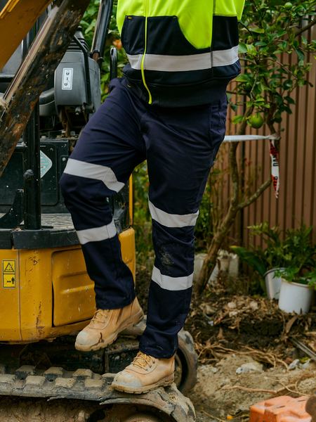 BISLEY Taped Biomotion Stretch Cotton Drill Work Pants NAVY 77R