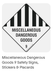 mISCELLANEOUS DANGEROUS GOODS 3mm PVC 250 x 250 mm PRINTED ON Printed PVC
Cut to shape