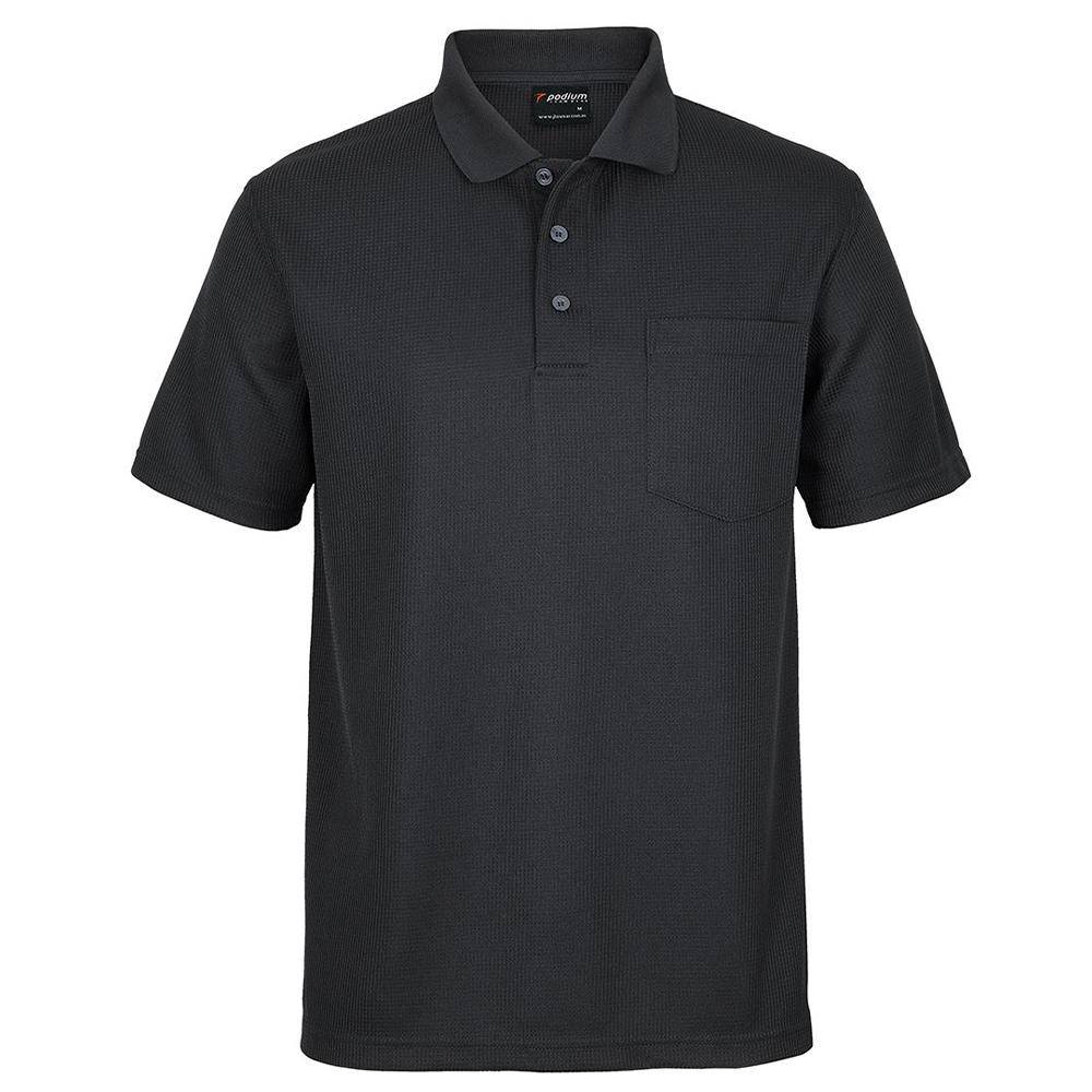 JB's PODIUM WAFFLE POCKET POLO CHARCOAL 2XL