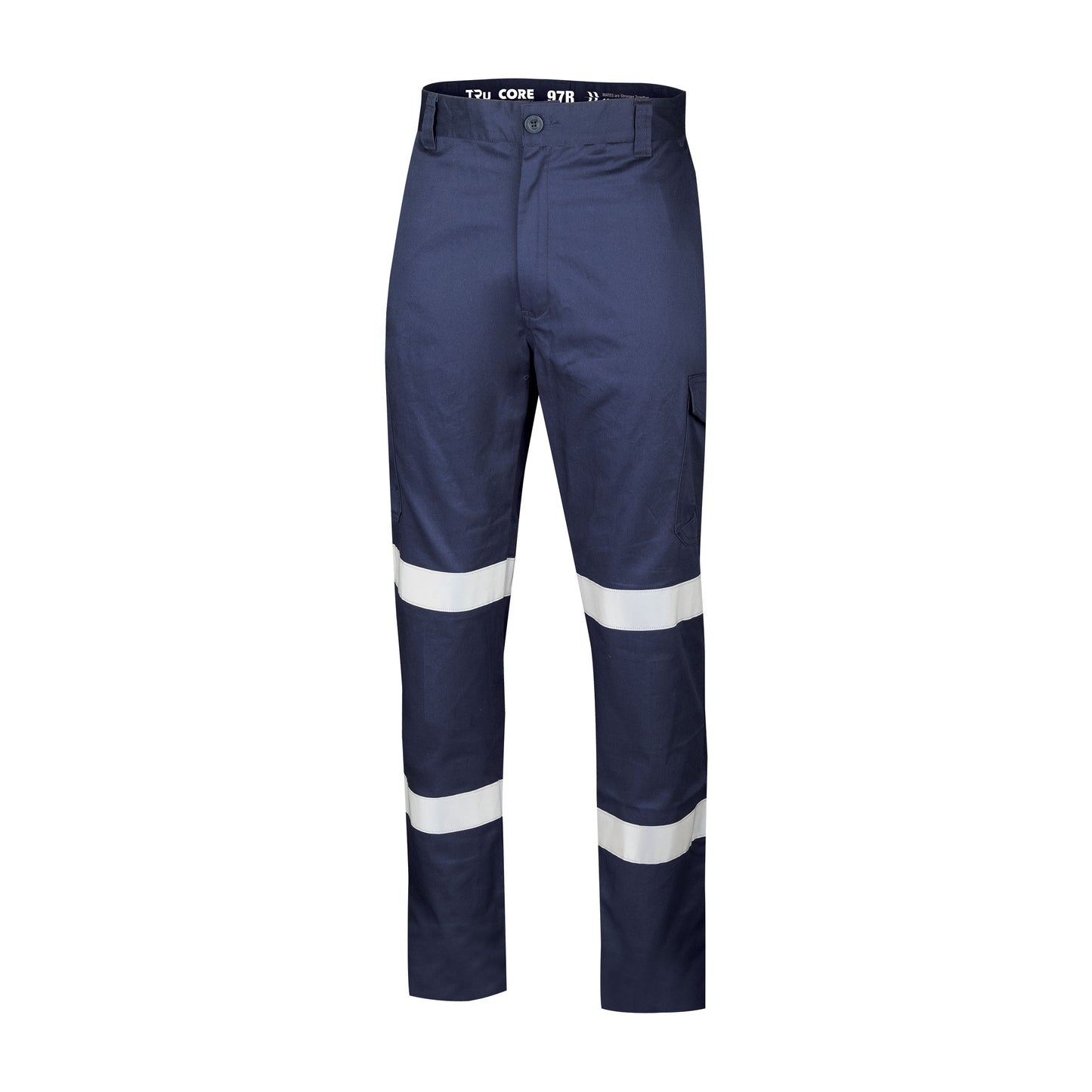 TRU WORKWEAR Midweight Drill Trousers with Biomotion Reflective Tape, NAVY 102R