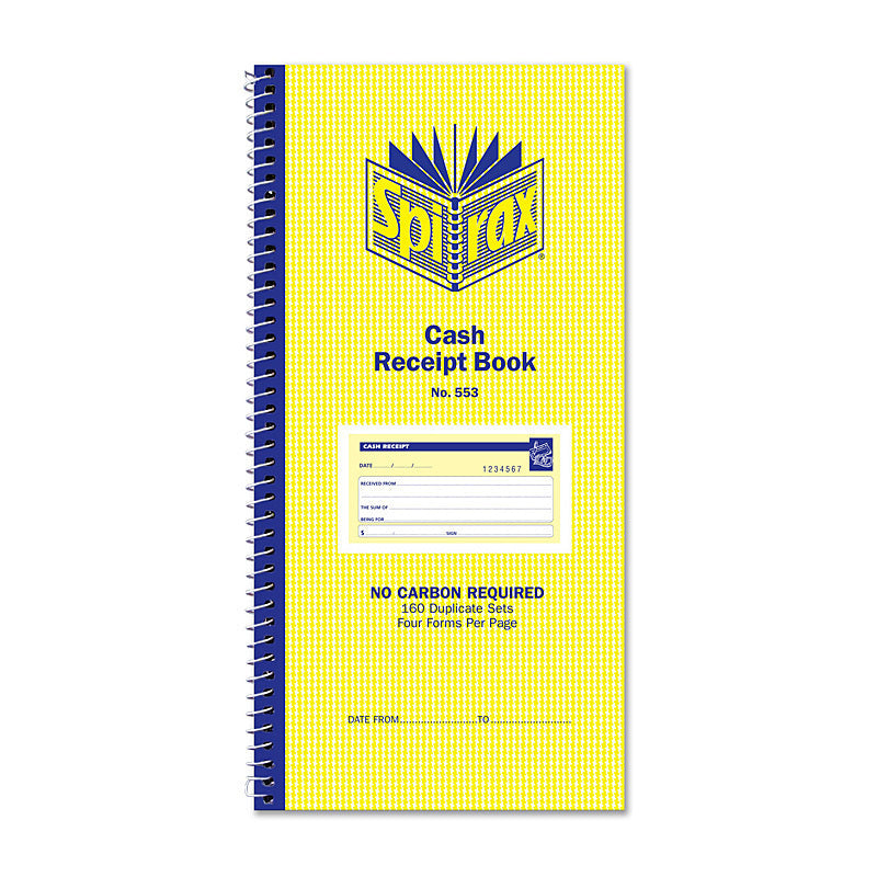 Spirax 553 Cash Receipt Book 279X144mm