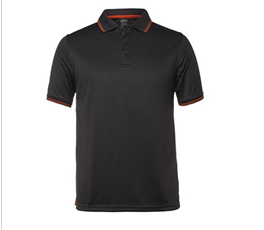 JB's PDM JAQUARD CONTRAST POLO CHARCOAL/ORANGE - MEDIUM