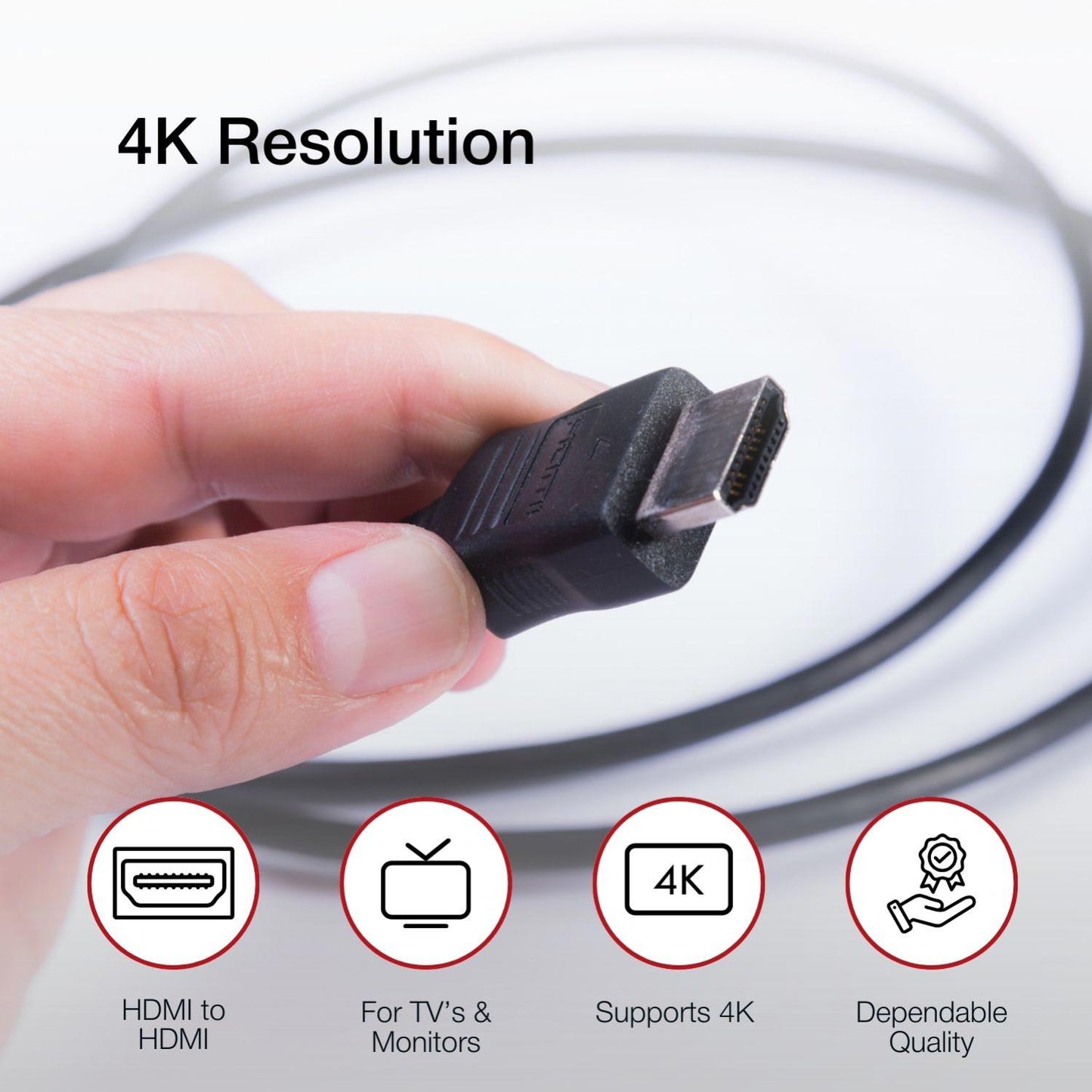 Shintaro HDMI V2.0 1m Cable - 4K Support for TVs & Computers, Durable Black Design