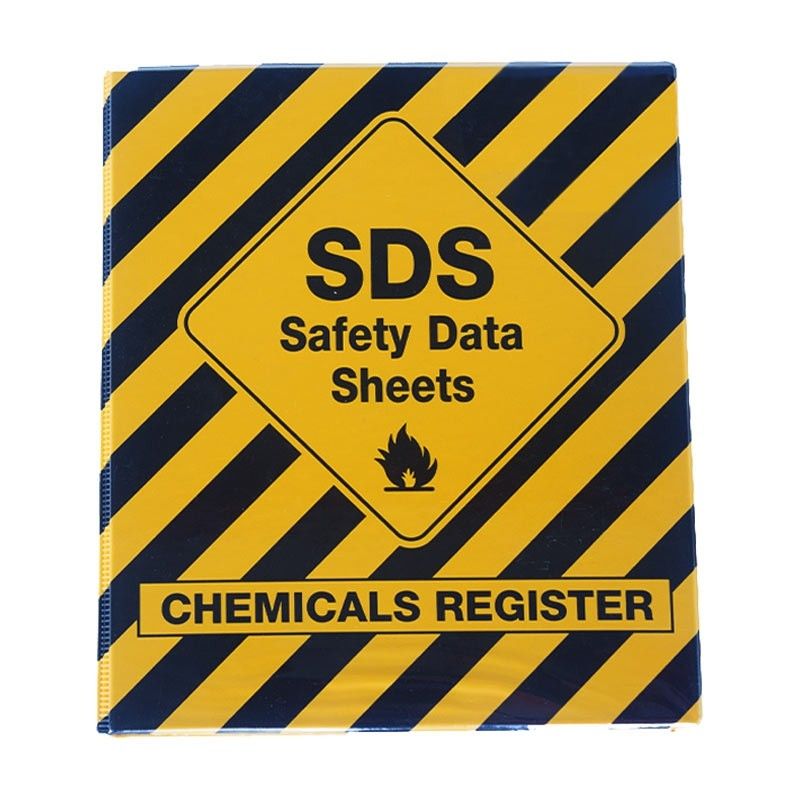 17HA10 BRADY SDS 3 RING FOLDER FOR SAFETY DATA SHEETS YELLOW/BLACK HAZARD STRIPES