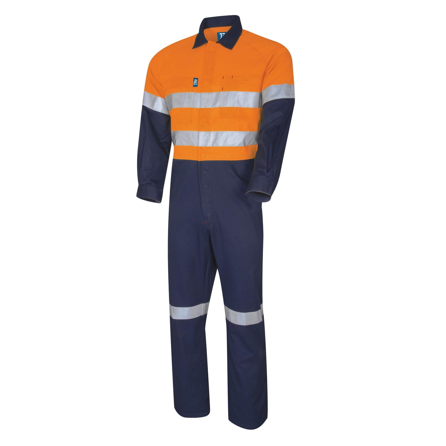 TRU WORKWEAR Heavyweight Cotton Overall with 3M Tape Orange/Navy Size 97R