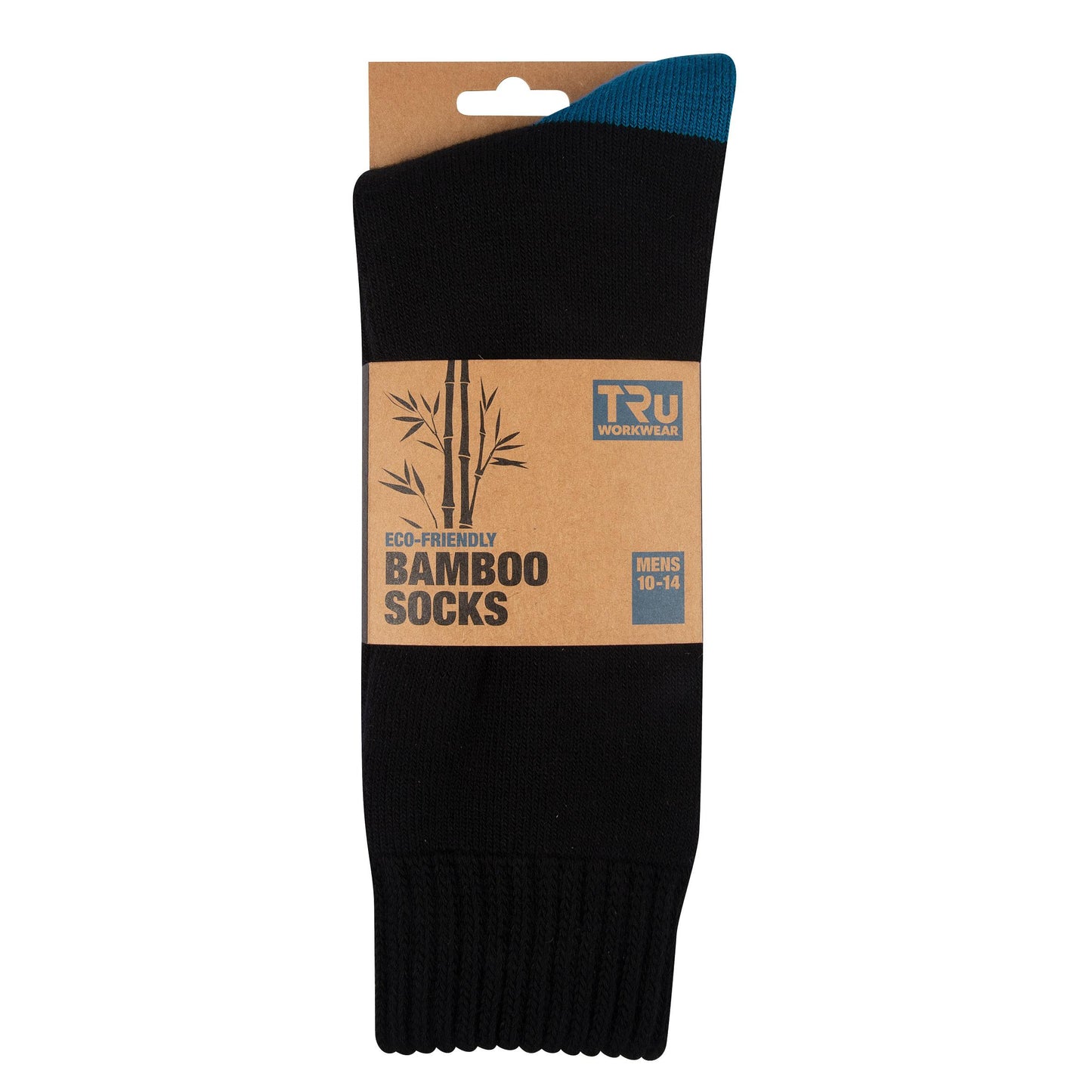 Tru Workwear Eco-Friendly Bamboo Socks Black - Mens 6-10 (Womens 8-11)