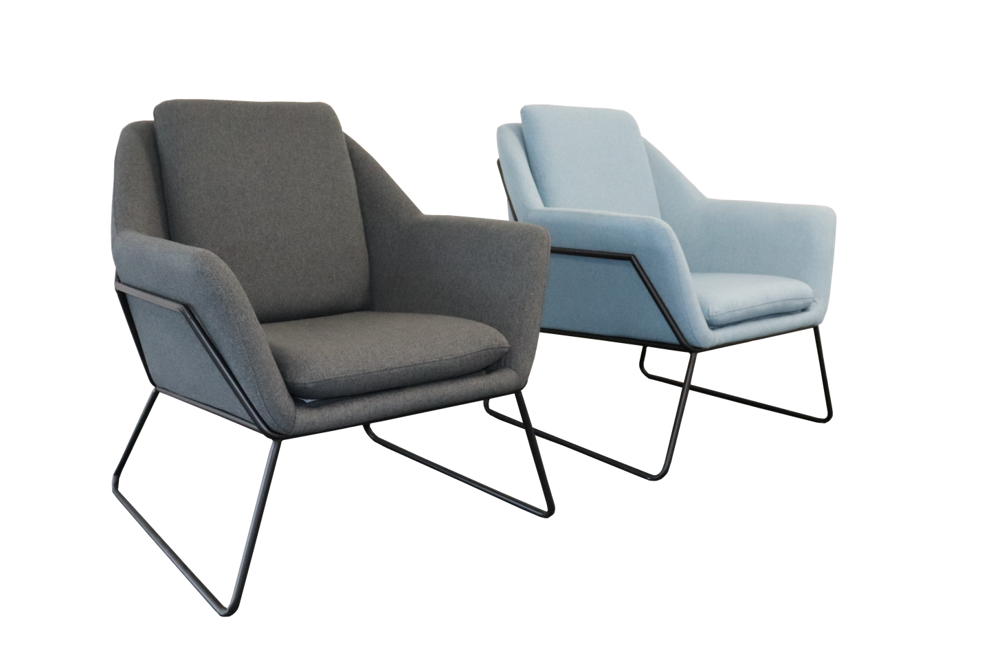 Cardinal Single Arm Chair - 870mm H x 755mm W x 800mm D
Charcoal Ash Fabric Upholstery, Black P/C Solid Tube Frame - Removal Back Cushion - Rubber Button Feet 150 Kg Weight Rating