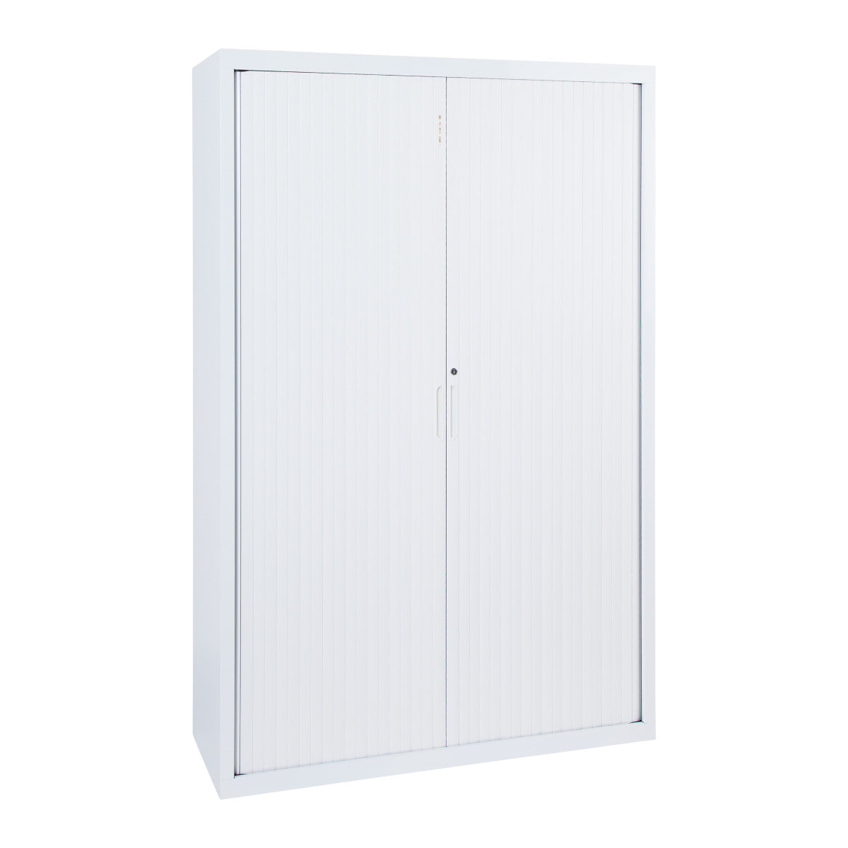 Tambour - 2000h x 1200w x 455d -
supplied with 4 adjustable shelves Colour: White (Satin)