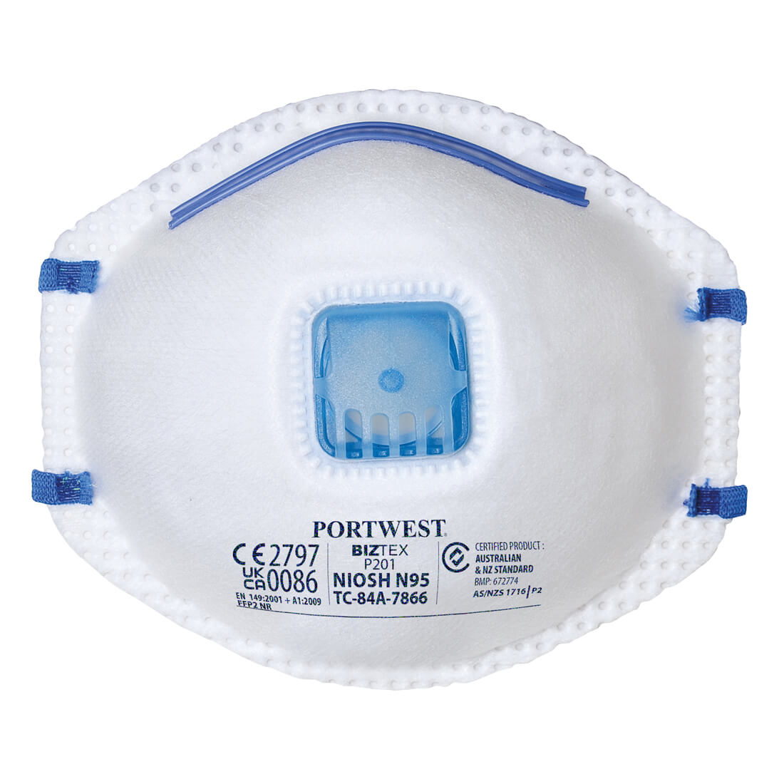 Portwest FFP2 Valved Dust Mist Respirator White