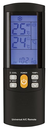 Universal Remote Control for Air Conditioners with Backlit LCD