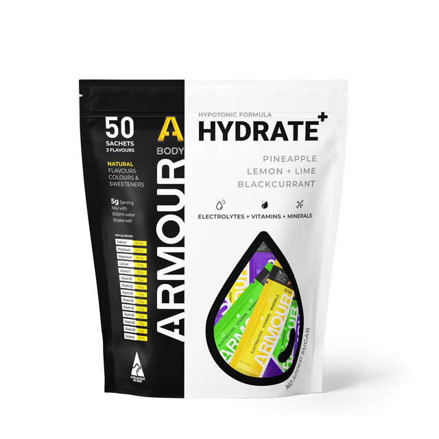 BODY ARMOUR Hydrate+ Hypotonic Sachets MIXED 50 PACK