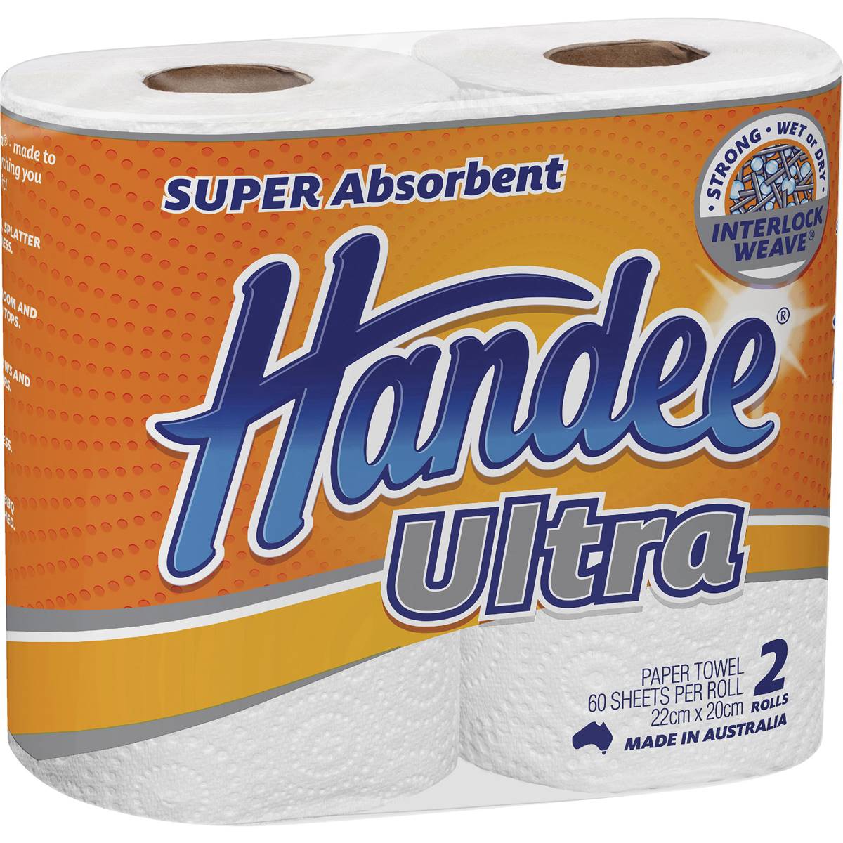 PAPER TOWEL HANDEE KITCHEN 2PLY 60S TWIN PACK