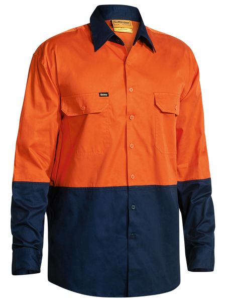 BISLEY HI VIS COOL LIGHTWEIGHT DRILL SHIRT SMALL