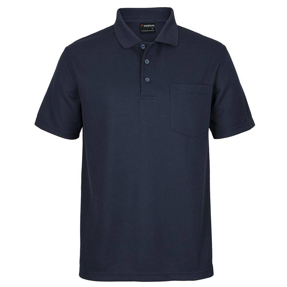 JB's PODIUM WAFFLE POCKET POLO NAVY 2XL