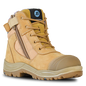 Bata DAKOTA LADIES WHEAT ZIP SIDED LACE-UP ANKLE BOOT WITH STEEL SAFETY TOECAP SIZE 9