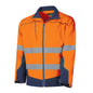 Tru Workwear Soft Shell Two Tone Jacket with Piping and TRuVis Reflective Tape Orange Navy Large