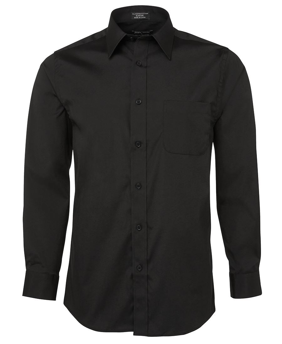JB's URBAN L/S POPLIN SHIRT BLACK SIZE S