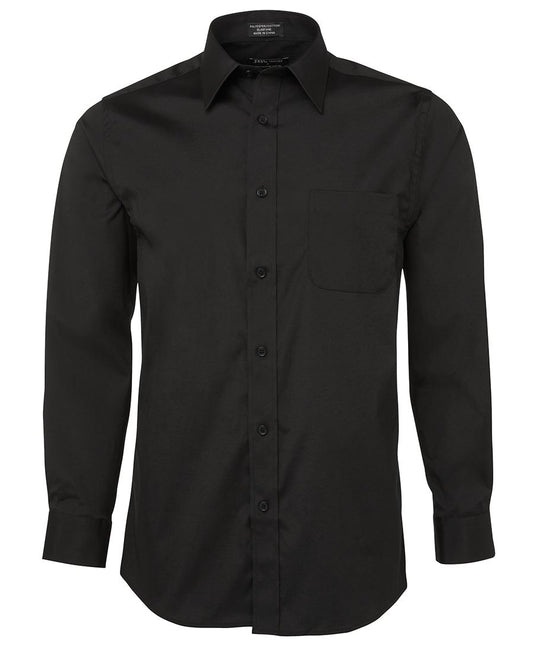 JB's URBAN L/S POPLIN SHIRT BLACK SIZE L