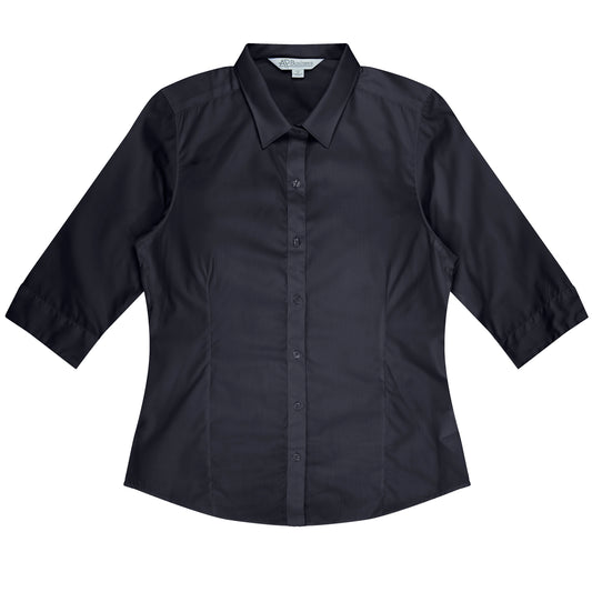 KINGSWOOD LADY SHIRT 3/4 SLEEVE BLACK SIZE 14