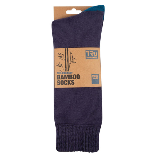 Tru Workwear Eco-Friendly Bamboo Socks Navy - 10-14
