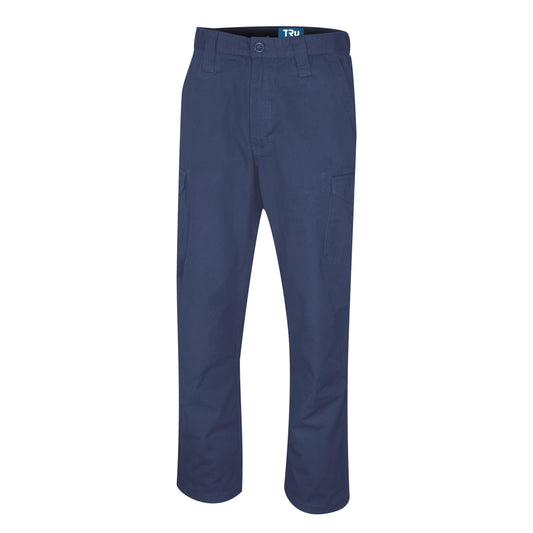 Tru Workwear Mid Weight Womens Cotton Canvas Cargo Trouser Navy 16