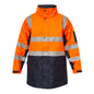 WORKCRAFT HI VIS REFLECTIVE RAIN JACKET ORANGE NAVY LARGE
