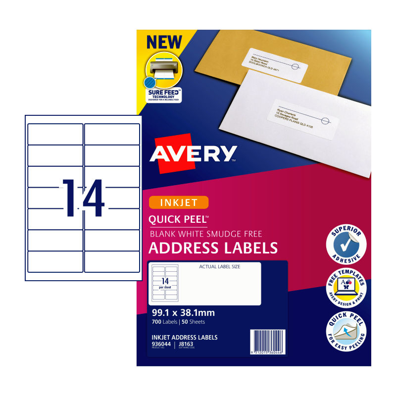 AV IP Label QP J8163 14Up Pk50