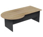 R2G P End P END Assembled: 2100 X 900/1100 dia Desk Wild Oak/IRONSTONE