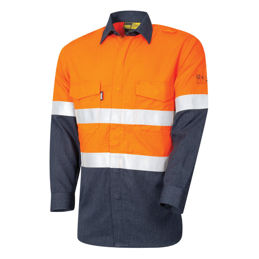 BOOL Regular Weight PPE2 Two Tone FR Shirt With Loxyª Reflective Tape Orange/Navy X Large