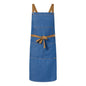 DENIM BIB APRON WITH POCKET BLEACHED