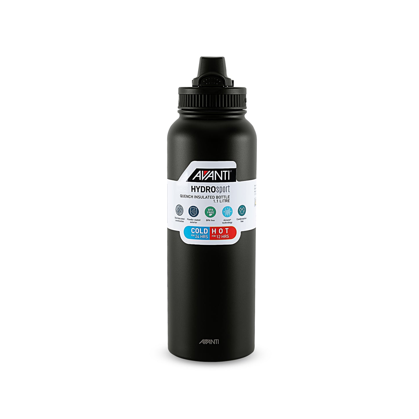 AVANTI HYDROSPORT QUENCH BOTTLE 1.1L BLACK